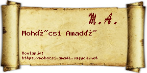 Mohácsi Amadé névjegykártya